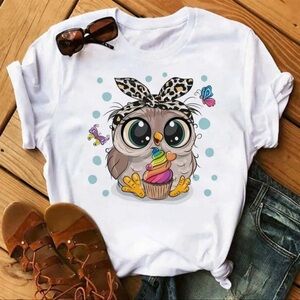 Cute Owl Graphic T-Shirt